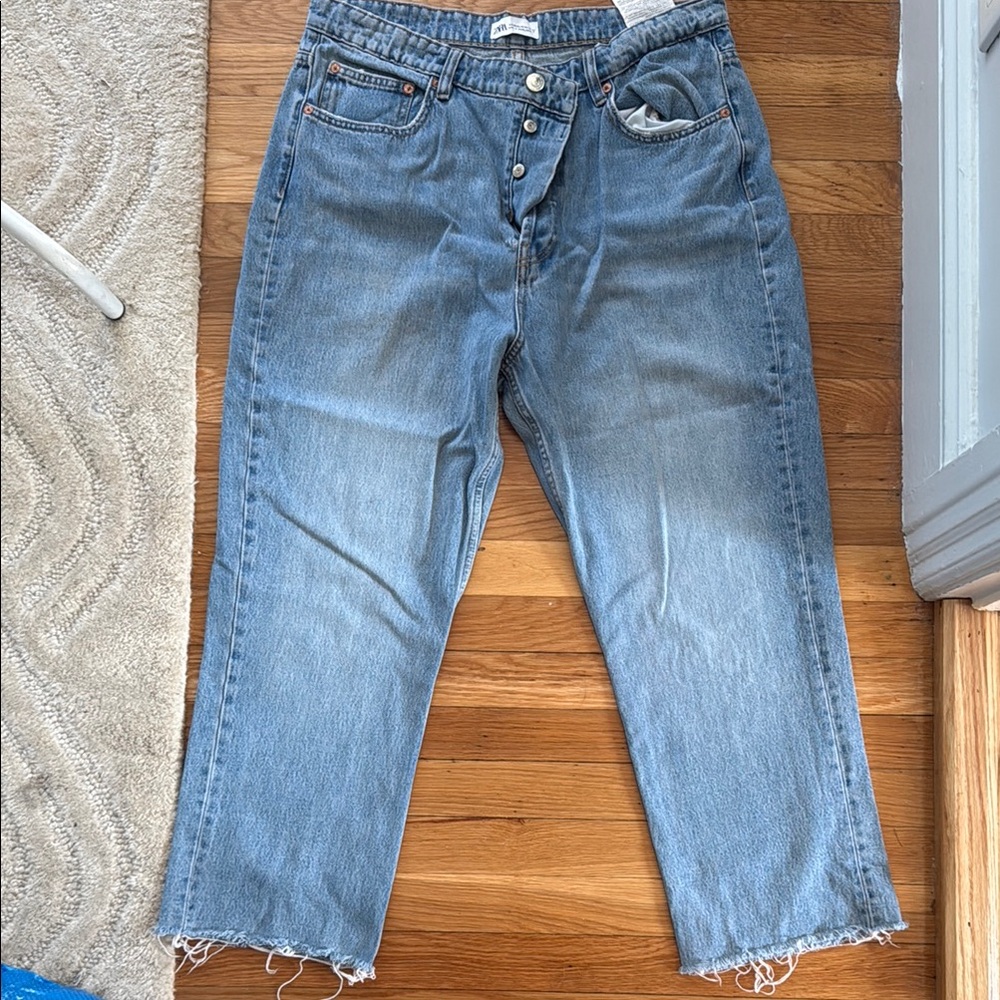 Zara High Rise Light Blue Jeans